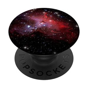 space nebula galaxy red phone holder popsockets popgrip: swappable grip for phones & tablets