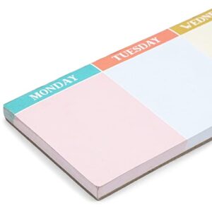 100 Sheets Weekly Planner Sticky Notes, 6-Day Calendar Note Pad for Tasks, To-Do Lists, Reminders, School and Office Supplies, 100 Week Supply, Multi-Colored (12x3 in)