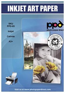 ppd inkjet canvas 100% real printable cotton 13x19" 340gsm 125lbs x 10 sheets ppd-85-10