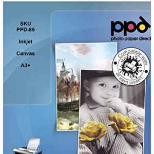 PPD Inkjet Canvas 100% Real Printable Cotton 13x19" 340gsm 125lbs x 10 Sheets PPD-85-10