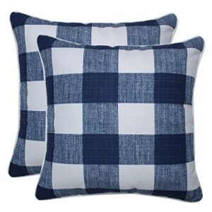 pillow perfect outdoor/indoor anderson zaffre throw pillows, 16.5" x 16.5", blue 2 count