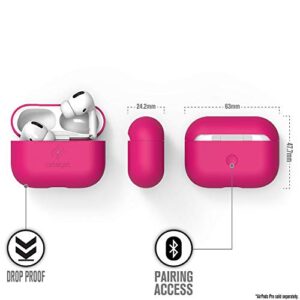 Slim Case for AirPods Pro by Catalyst - Skin for Apple AirPods Pro Charging Case, Interchangeable Colors, Protective Cover Soft Skin, Compatible Wireless Charging - Neon Pink