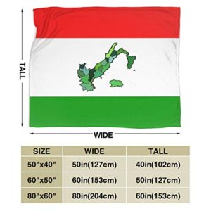 Flannel Fleece Best Throw Blanket, Map of Italy and Italian Flag Green White Red Stripes Blankets for Better Relaxing Daycare, Air Conditioning Blanket and Quality Easy Care 50" x 40"