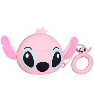 joyleop ear pink case for airpods pro 2019/pro 2 gen 2022 cute character silicone 3d funny cartoon air pods pro cover kawaii fun cool animal skin kits with carabiner unique cases for airpod pro 2019