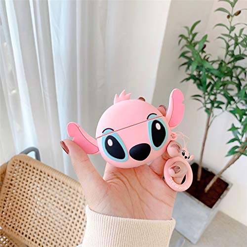 Joyleop Ear Pink Case for Airpods Pro 2019/Pro 2 Gen 2022 Cute Character Silicone 3D Funny Cartoon Air pods Pro Cover Kawaii Fun Cool Animal Skin Kits with Carabiner Unique Cases for Airpod Pro 2019
