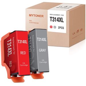mytoner remanufactured ink cartridge replacement epson 314xl 314 xl t314xl720 t314xl820 hd ink for expression photo xp-15000 xp15000 printer (red grey, 2-pack)