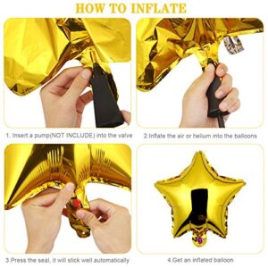 60 Pieces Large Moon Foil Balloons 18/ 36 Inch Moon Balloons 5/ 10/ 18 Inch Silver Gold Foil Star Balloons Mylar Balloons for Party Decoration Baby Shower Birthday