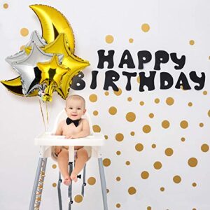 60 Pieces Large Moon Foil Balloons 18/ 36 Inch Moon Balloons 5/ 10/ 18 Inch Silver Gold Foil Star Balloons Mylar Balloons for Party Decoration Baby Shower Birthday