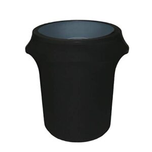 your chair covers - 32 gallon stretch spandex fitted trash can/waste container cover - black