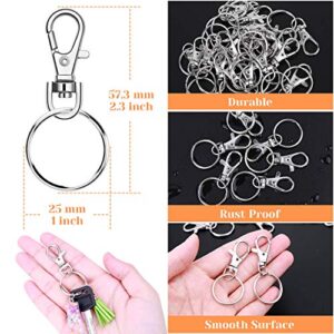 Keychain Rings for Crafts, Audab 50 Sets Assembled Key Chains Rings Keychain Hardware Key Rings for Key Chains, Crafts and Lanyards