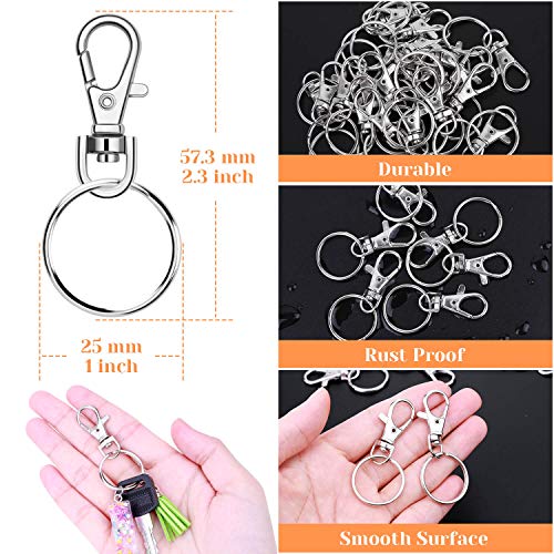 Keychain Rings for Crafts, Audab 50 Sets Assembled Key Chains Rings Keychain Hardware Key Rings for Key Chains, Crafts and Lanyards