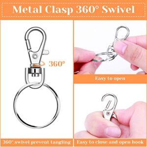 Keychain Rings for Crafts, Audab 50 Sets Assembled Key Chains Rings Keychain Hardware Key Rings for Key Chains, Crafts and Lanyards