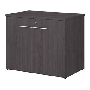 bbf office 500 36w storage cabinet with doors in storm gray - engineered wood
