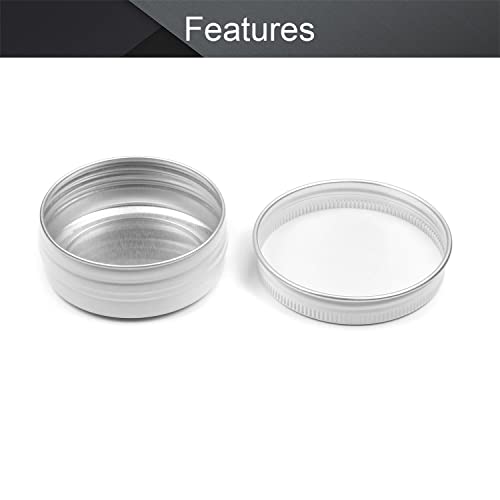 Othmro 24Pcs 1oz Metal Round Tins Aluminum Tin Cans Jar Refillable Containers 30ml Tin Cans Tin Bottles Containers with Screw Lid for Salve Spices Lip Balm Tea Candies White 50×20mm