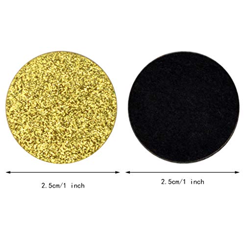 400pcs Glitter Paper Confetti Circles, Nydotd Confetti Circle Dots Confetti Graduation Party Glitter Paper Circle Dots for Party Decorations Wedding Table Decor (Gold & Black)