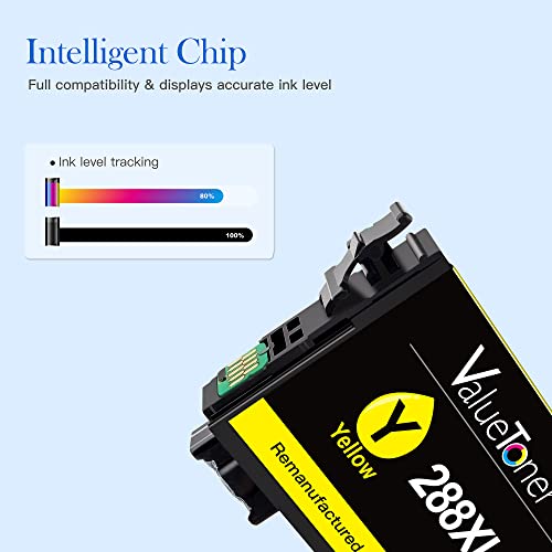 Valuetoner Remanufactured Ink Cartridge Replacement for Epson T288XL T288 XL 288XL 288 XL to use with XP-430 XP-340 XP-440 XP-330 XP-434 XP-446 Printer (2 Black, 1 Cyan, 1 Magenta, 1 Yellow, 5 Pack)
