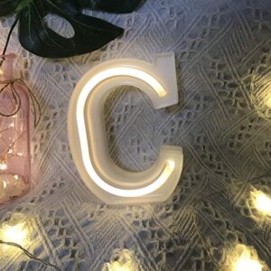 Light Up Marquee Letters Lights Letters Neon Signs,Wall Decor/Table Decor for Home Bar Christmas, Birthday Party, Valentinefs Day Words-Warm White Letters(C)