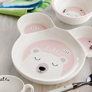 ZEN Hello Hello Porcelain Childrens Kids Dinner Set of 3 (PINK)