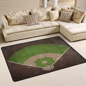 alaza american baseball field vintage area rug rugs for living room bedroom 3'x2'