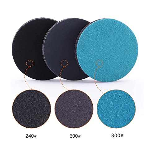 ZFE 5Inch Glass polishing Pads, 10Pcs Wool Felt Disc Glass Polishing Kit Buffing Pads Sanding Discs with Backing Pad and M14 Drill Adapter for Rotary Tools Polish Glass and Metal