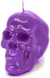 purple large skull figure image candle (control, command, power, domination, influence, spells, spellwork & ritual magic)
