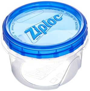 ziploc twist n loc food storage meal prep containers reusable for kitchen organization, dishwasher safe, small round, 6 count