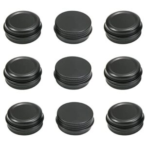 othmro 18pcs 0.5oz metal round tins aluminum tin cans jar refillable containers 80ml tin cans tin bottles containers with screw lid for salve spices lip balm tea candies black 1.57×0.7inch