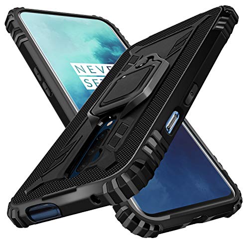 Shields Up OnePlus 7 Pro Case | 10ft. Drop Tested | Carbon Case | Ultra Slim | Lightweight | Scratch Resistant | Shockproof Rugged Protective Cover with Kickstand for OnePlus 7 Pro/ 1+7 Pro -Black