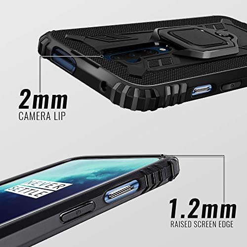 Shields Up OnePlus 7 Pro Case | 10ft. Drop Tested | Carbon Case | Ultra Slim | Lightweight | Scratch Resistant | Shockproof Rugged Protective Cover with Kickstand for OnePlus 7 Pro/ 1+7 Pro -Black