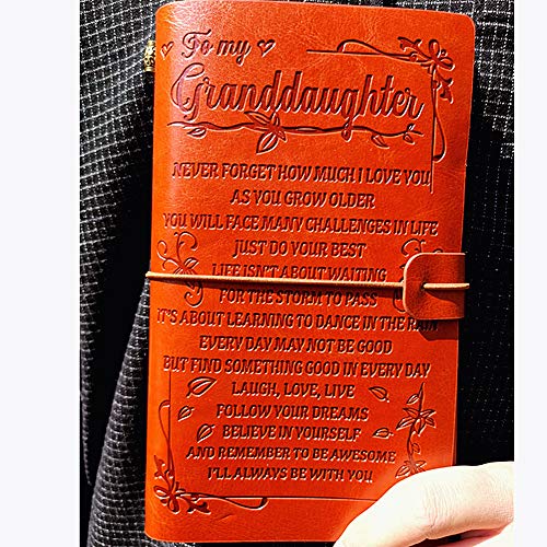 to Granddaughter Leather Journal- I Will Always Be With you | Refillable Paper 7.9"x4.7" Best Gift for Christmas, Graduation,Birthdays (Granddaughter)