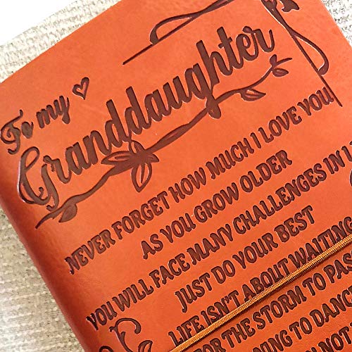 to Granddaughter Leather Journal- I Will Always Be With you | Refillable Paper 7.9"x4.7" Best Gift for Christmas, Graduation,Birthdays (Granddaughter)