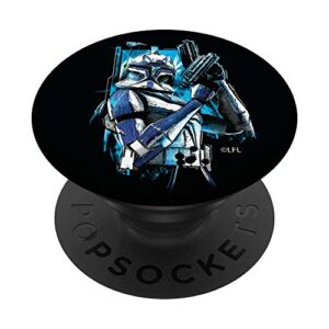 star wars the clone wars captain rex clone trooper popsockets popgrip: swappable grip for phones & tablets