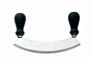 tredoni 10.2" mezzaluna knife chopper slicer cutter, 26cm moon round hachoir -italian stainless steel