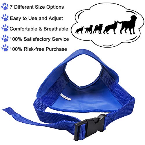 Coppthinktu Dog Muzzle Suit, 7PCS Dog Muzzles for Biting Barking Chewing, Adjustable Dog Mouth Cover for Small Medium Large Dogs, Soft Comfortable Dog Muzzle for Long Snout