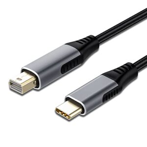 usb c to mini displayport dp cable,knaive type c unidirectional to mini dp 4k@60hz compatible with macbook pro/air/imac/mac mini/surface to mini dp monitor(6ft)