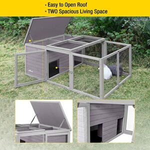 Aivituvin Rabbit Hutch Outdoor Large, Bunny Cage Indoor for 2 Rabbits, Poultry Playpen Duck Cage Playpen for Small Animals with Easy to Clean PVC Layer