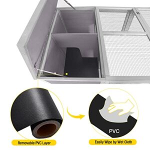 Aivituvin Rabbit Hutch Outdoor Large, Bunny Cage Indoor for 2 Rabbits, Poultry Playpen Duck Cage Playpen for Small Animals with Easy to Clean PVC Layer