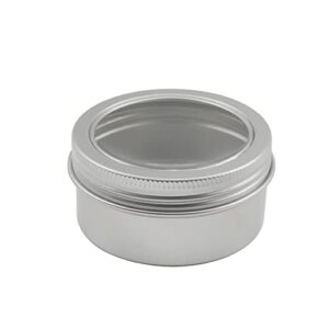 othmro 3.4 oz round metal tins aluminum tin cans jar refillable containers 100ml tin cans tin bottles containers with screw lid for lip balm crafts cosmetic candles silver 68×35mm