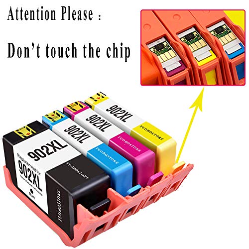 Tuobo Remanufactured Ink Cartridge Replacement for HP 902xl 902 XL Ink for OfficeJet Pro 6968 6978 6958 6962 6960 6970 6979 6950 6954 6975 Printer (1BK+1C+1M+1Y)