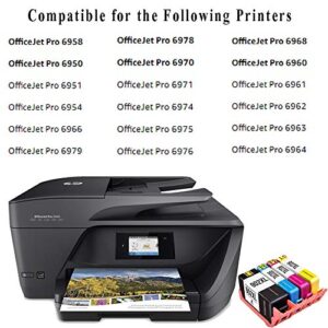 Tuobo Remanufactured Ink Cartridge Replacement for HP 902xl 902 XL Ink for OfficeJet Pro 6968 6978 6958 6962 6960 6970 6979 6950 6954 6975 Printer (1BK+1C+1M+1Y)