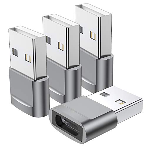 USB C Female to USB Male Adapter (4-Pack),Type C to USB A Charger Converter for iPhone 14 Plus 13 12 11 Pro Max,Samsung Galaxy S23 S22 S21 S20 Ultra,Apple iWatch Watch Series 7 8 SE,AirPods iPad Air