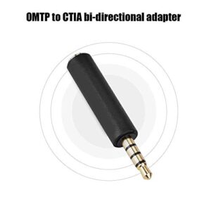 Pomya Male to Female Headphone Audio Adapter,3.5mm OMTP to CTIA Conversion Earphone Adapter for Earphone Compatible with Smartphones and Tablets,OMTP to CTIA Converter( 3PCS)