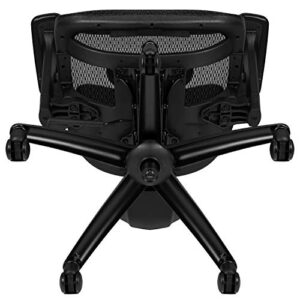 Flash Furniture LO Ergonomic Mesh Office Chair with 2-to-1 Synchro-Tilt, Adjustable Headrest, Lumbar Support, and Adjustable Pivot Arms in Black