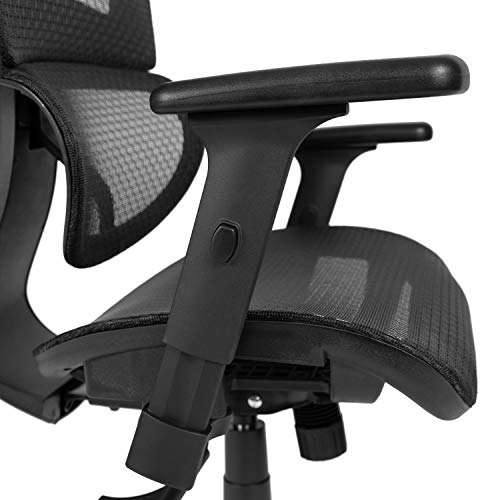 Flash Furniture LO Ergonomic Mesh Office Chair with 2-to-1 Synchro-Tilt, Adjustable Headrest, Lumbar Support, and Adjustable Pivot Arms in Black