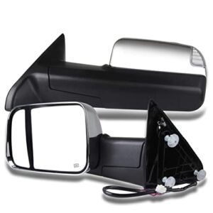 lsailon tow mirrors towing mirrors fit for 2011-2016 for dodge for ram 1500/2500/3500 with left and right side power control heated with turn signal light puddle light chrome