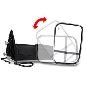 LSAILON Tow Mirrors Towing Mirrors Fit for 2011-2016 for Dodge for Ram 1500/2500/3500 with Left and Right Side Power Control Heated with Turn Signal Light Puddle Light Chrome