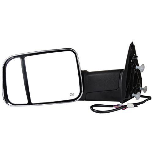 LSAILON Tow Mirrors Towing Mirrors Fit for 2011-2016 for Dodge for Ram 1500/2500/3500 with Left and Right Side Power Control Heated with Turn Signal Light Puddle Light Chrome