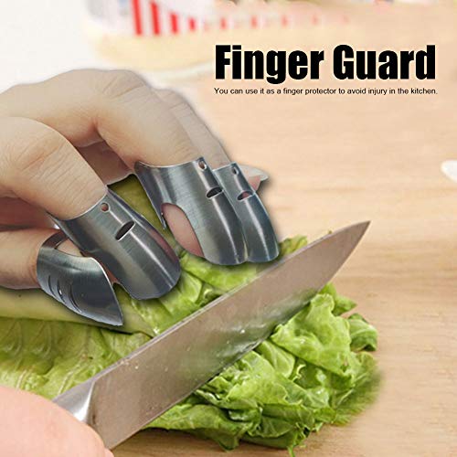 4Pcs Stainless Steel Finger Guard, Professional Slice Finger Guard Safe Finger Protector Home Kitchen Cooking Tool