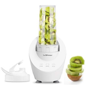 la reveuse personal blender for shakes and smoothies 200 watt with magnetic drive technology 10 oz bpa-free portable travel bottle (white)