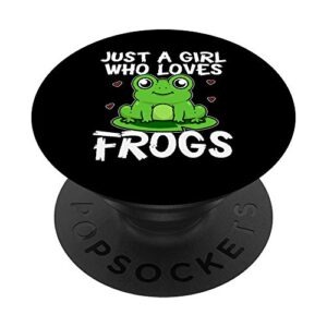 just a girl who loves frogs cute green frog costume popsockets swappable popgrip